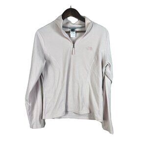 NORTH face 1/4 zip pink fleece pullover size large